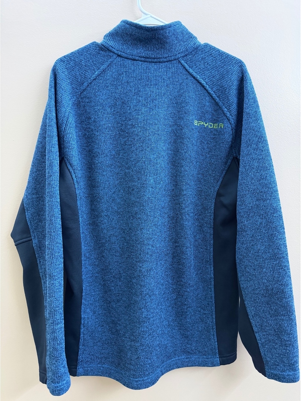 Spyder Outbound Men's Large Blue Half Zip Knit Fleece Pullover Outdoor Winter - Picture 10 of 11